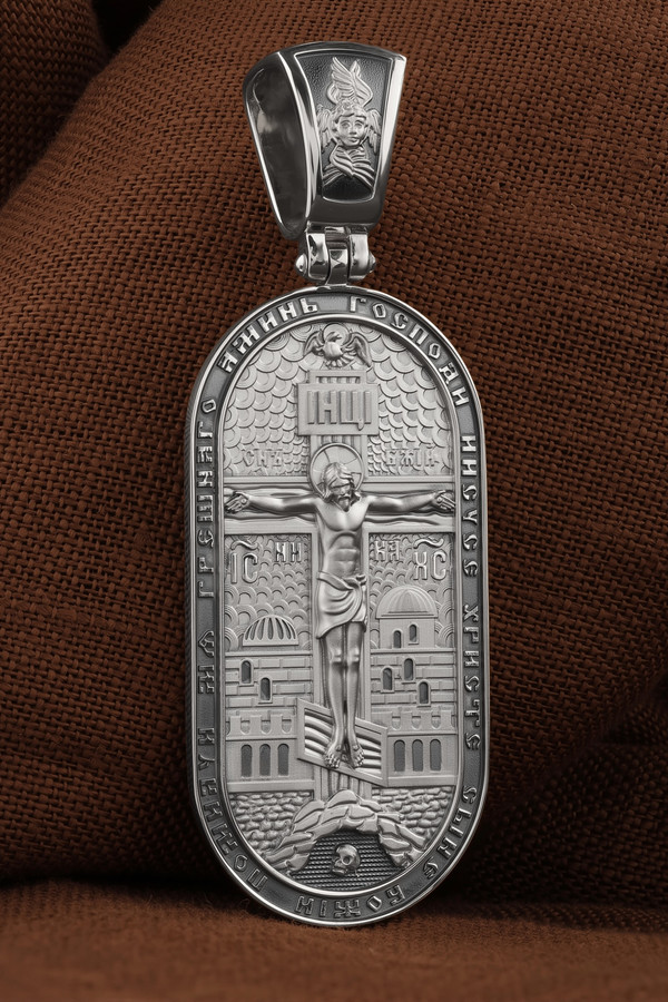Нательная икона из белого золота 585 пробы