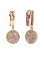 Серьги из золота c бриллиантами и перламутром