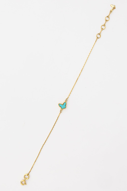 Браслет из лимонного золота 585 пробы c бирюзой