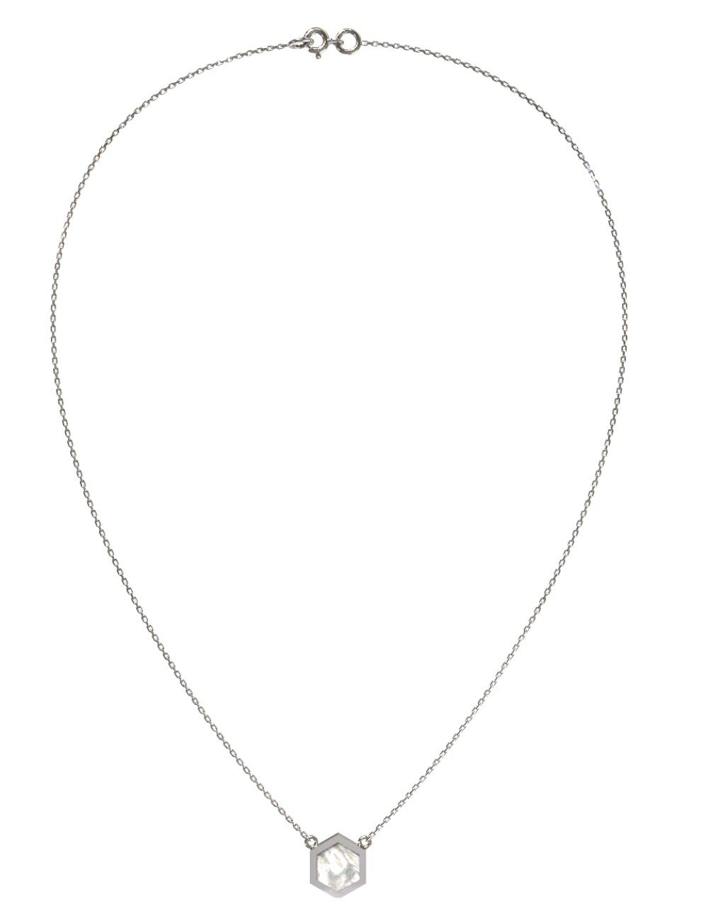 Колье из белого золота c перламутром