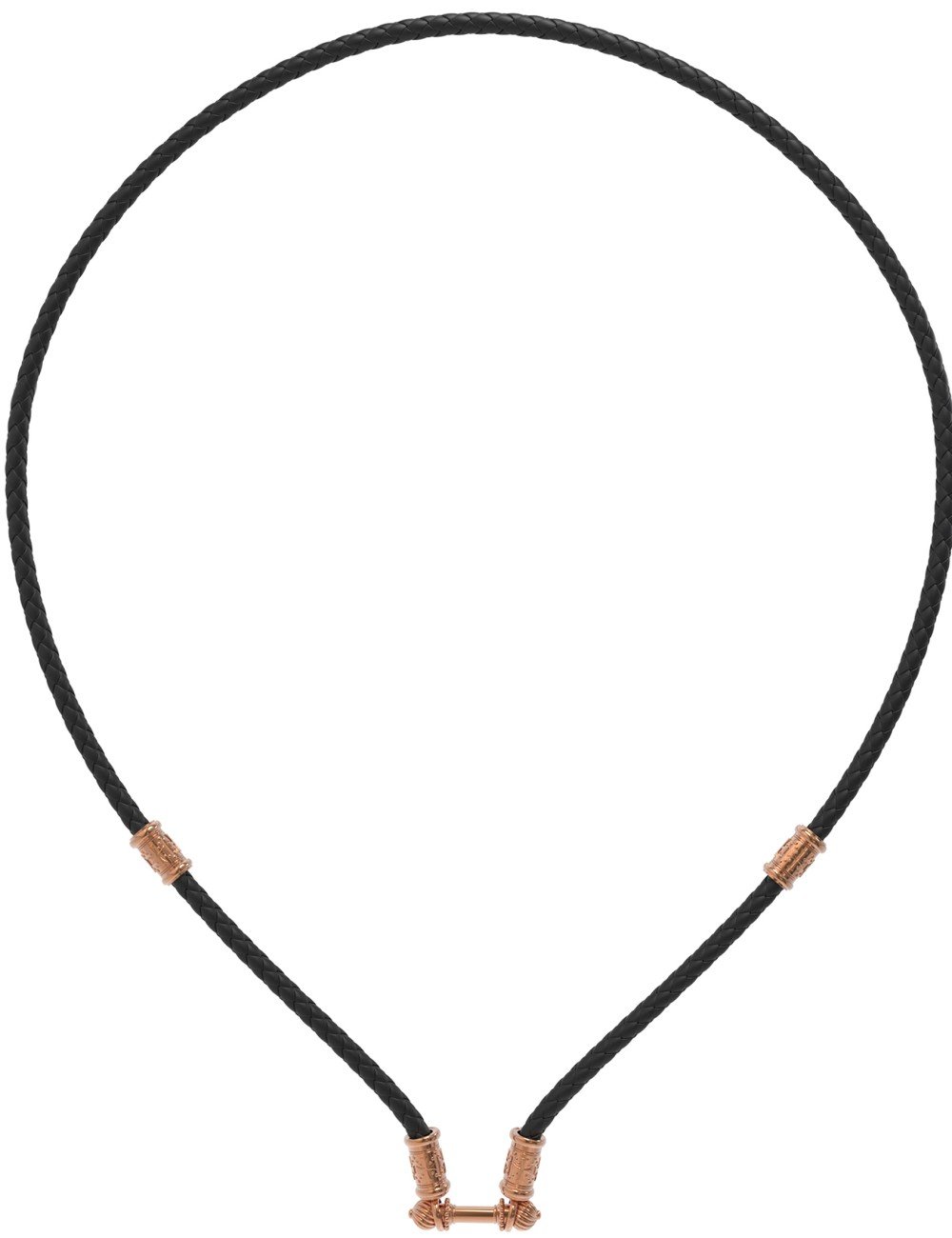 Гайтан из золота c кожаным шнурком