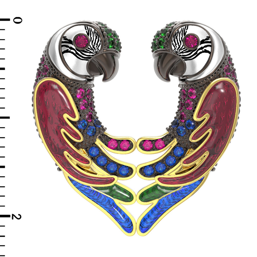 Подвеска из лимонного золота 585 пробы c эмалью и фианитом
