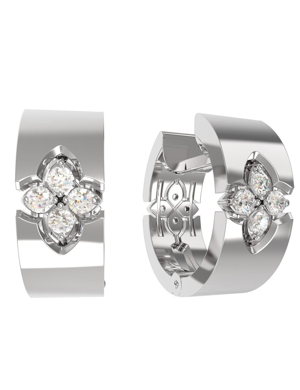 Серьги из белого золота c бриллиантами