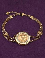 Браслет из лимонного золота c ониксом и перламутром