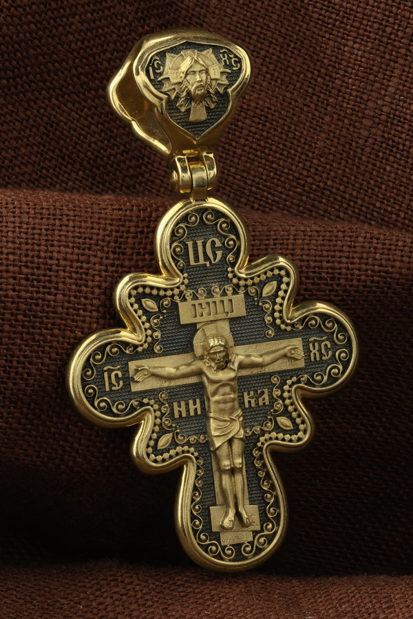 Крест из лимонного золота 585 пробы