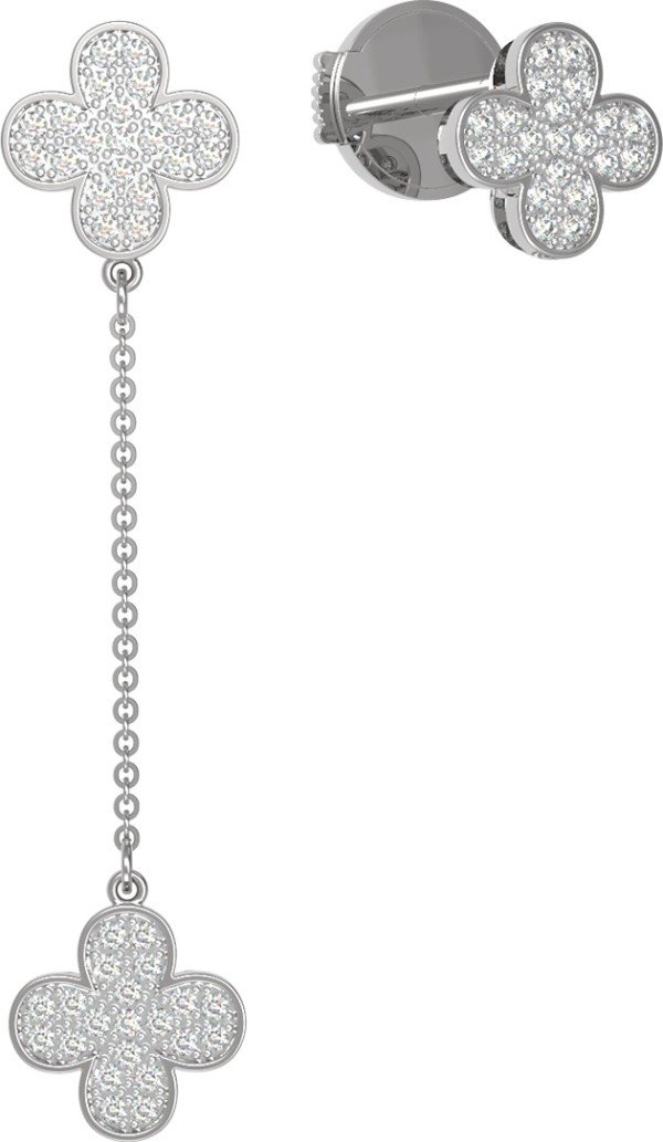 Серьги из белого золота c бриллиантами