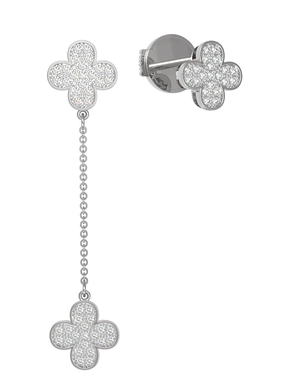 Серьги из белого золота c бриллиантами