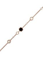 Браслет из золота c бриллиантами, ониксом и перламутром