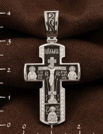 Крест из белого золота c бриллиантами
