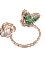 Кольцо из золота c малахитом и перламутром