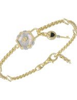 Браслет из лимонного золота c ониксом и перламутром