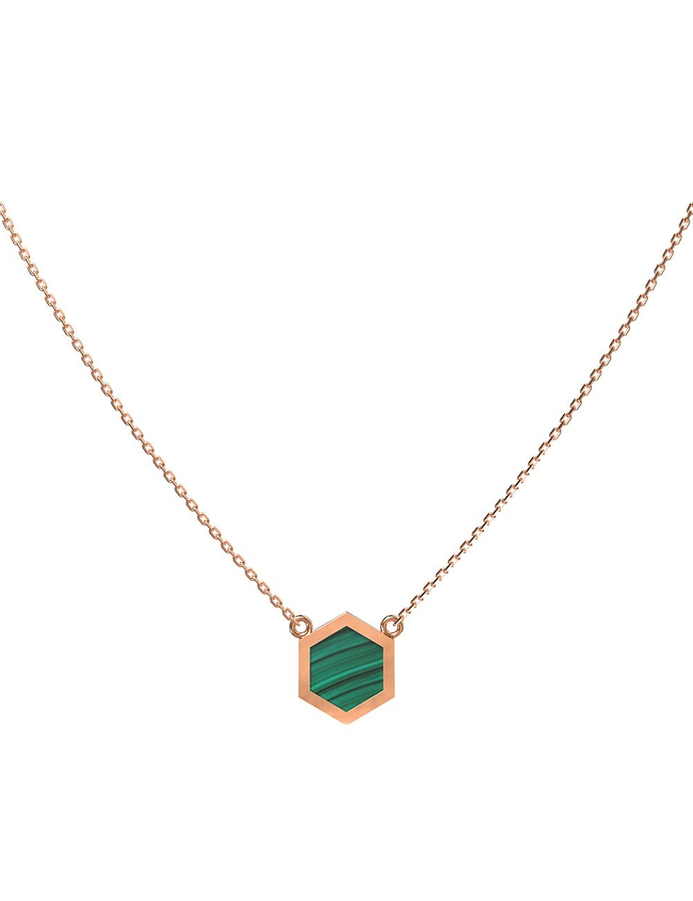 Колье из золота c малахитом