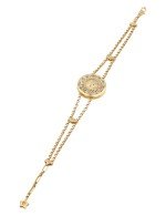 Браслет из лимонного золота c ониксом и перламутром