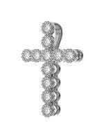 Крест из белого золота c бриллиантами