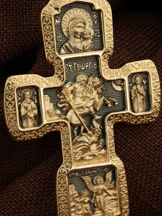 Крест из лимонного золота 585 пробы