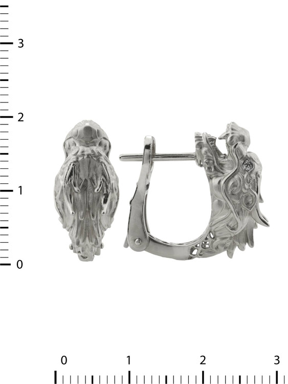 Серьги из белого золота 585 пробы c бриллиантами