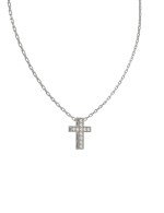 Крест из белого золота c бриллиантами