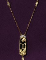 Колье из лимонного золота c бриллиантами и ониксом