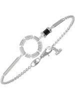 Браслет из белого золота c бриллиантами и ониксом