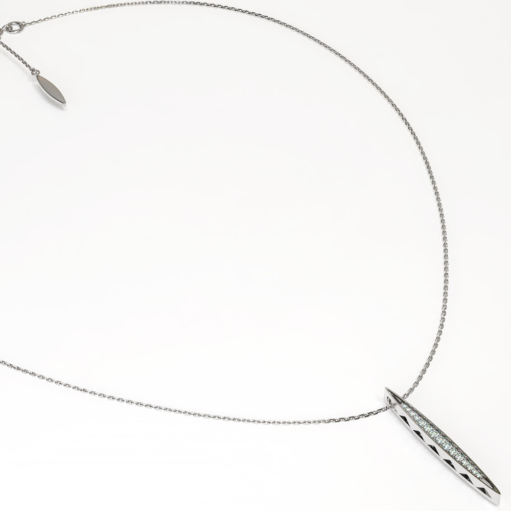 Колье из белого золота 585 пробы c бриллиантами