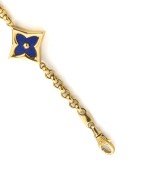 Браслет из лимонного золота c лазуритом и перламутром