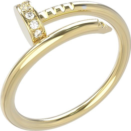 Кольцо из лимонного золота 585 пробы c бриллиантами