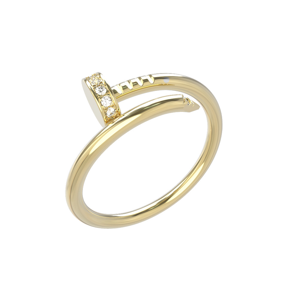 Кольцо из лимонного золота 585 пробы c бриллиантами