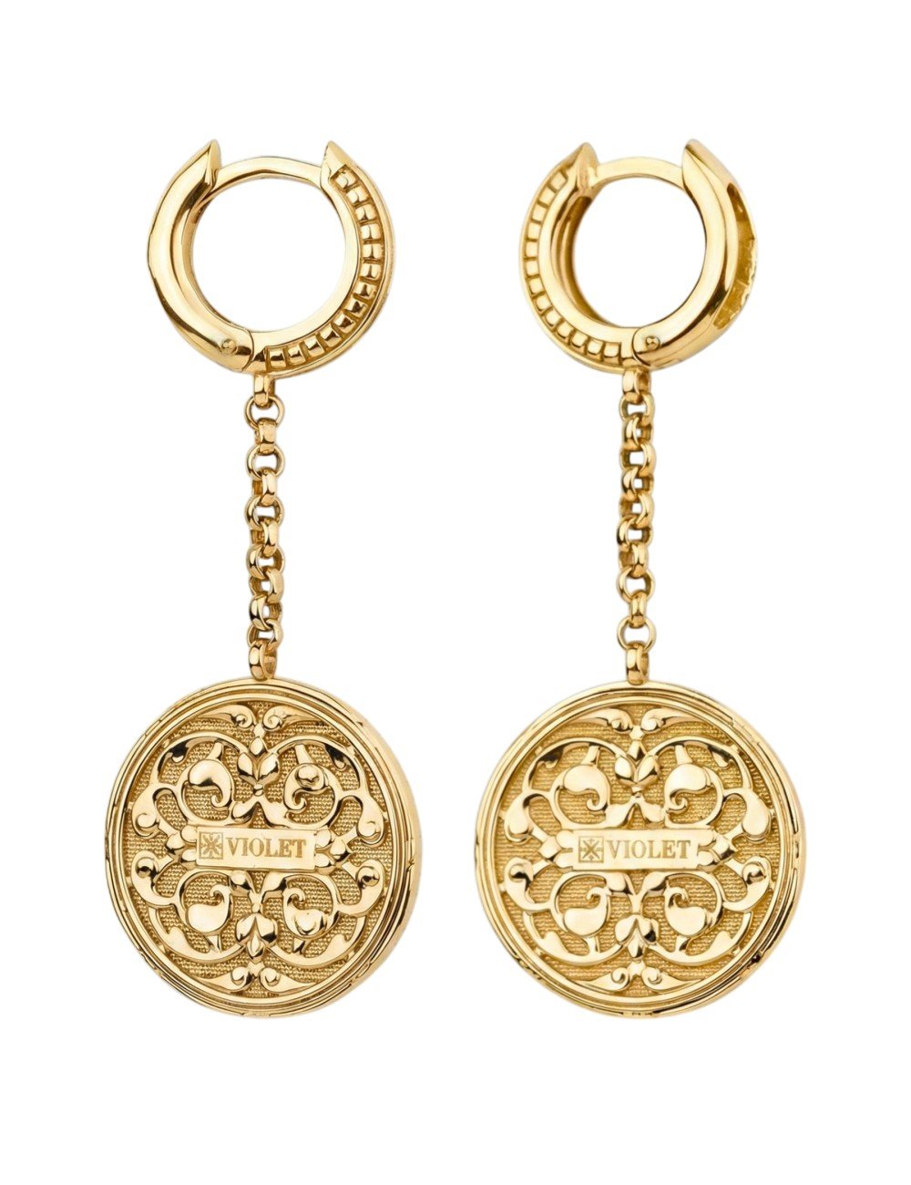 Серьги из лимонного золота c эмалью