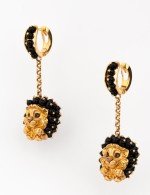 Серьги из золота c эмалью и ониксом