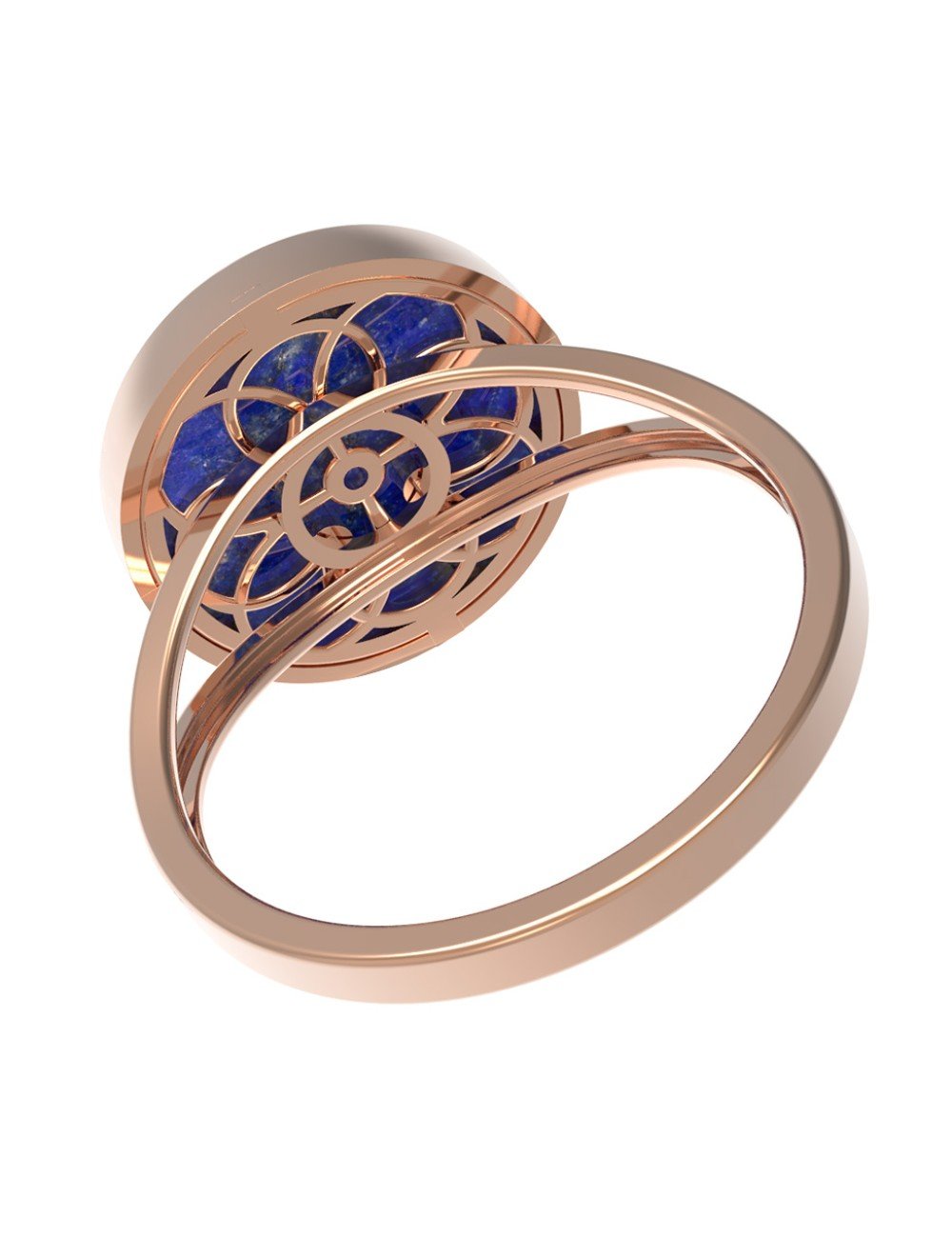 Кольцо из золота c бриллиантами и лазуритом