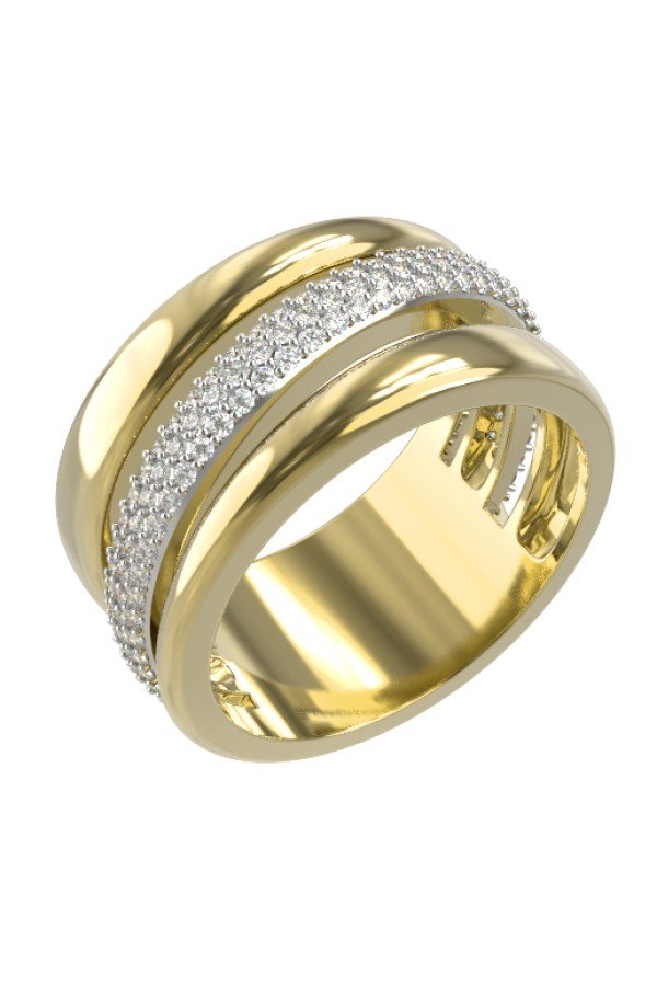 Кольцо из лимонного золота c бриллиантами