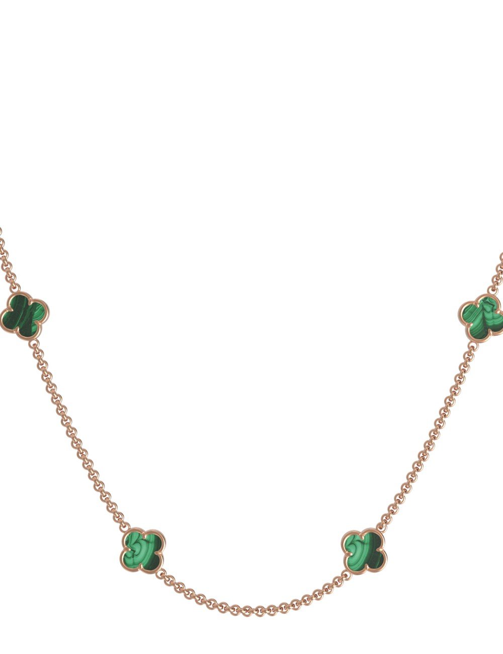 Колье из золота c малахитом