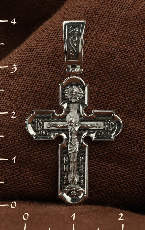 Крест из белого золота 585 пробы