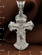 Крест из белого золота c бриллиантами