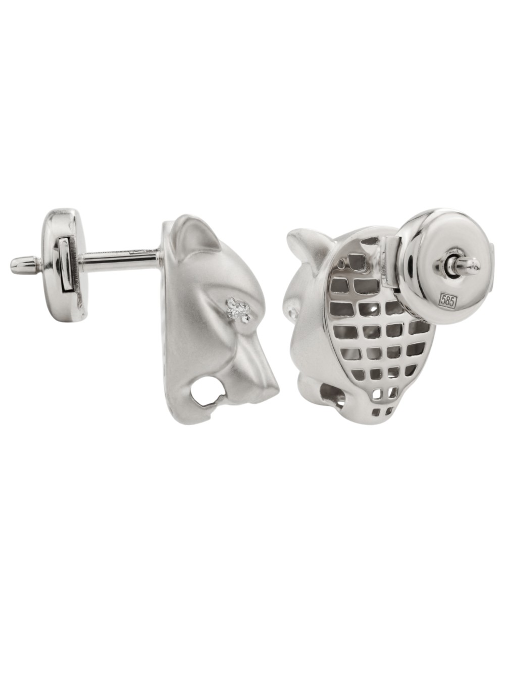 Серьги из белого золота 585 пробы c бриллиантами