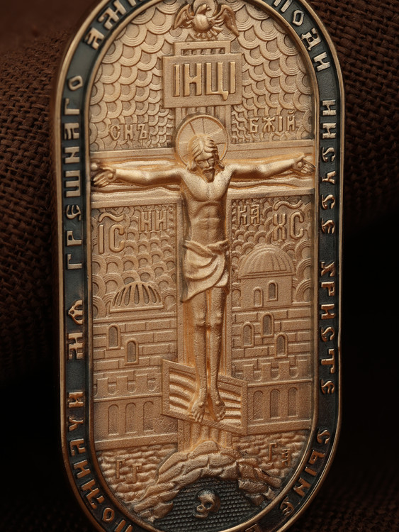 Нательная икона из красного золота 585 пробы