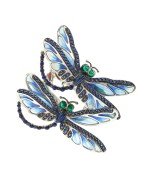 Кольцо из белого золота c сапфиром и эмалью