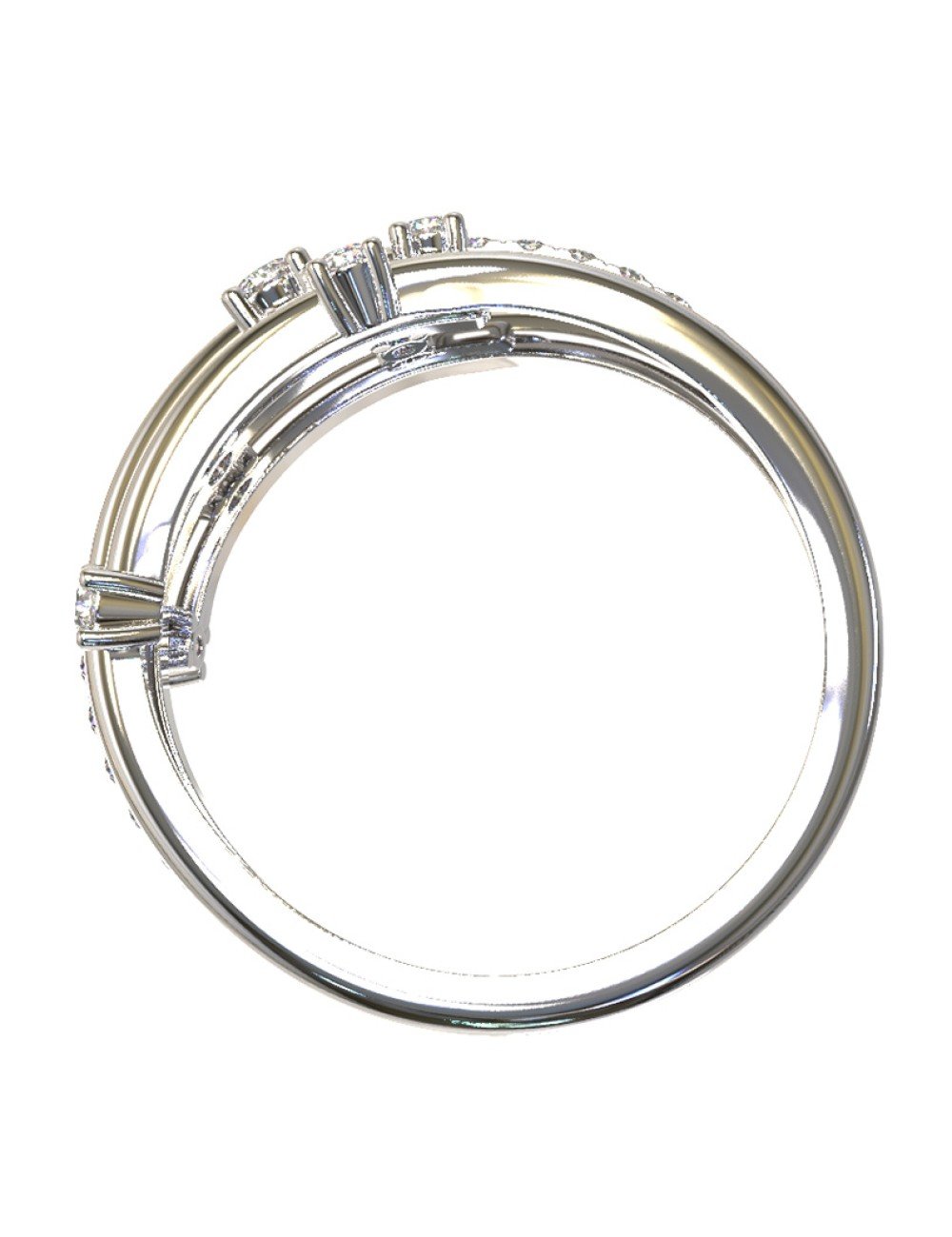 Кольцо из белого золота c бриллиантами