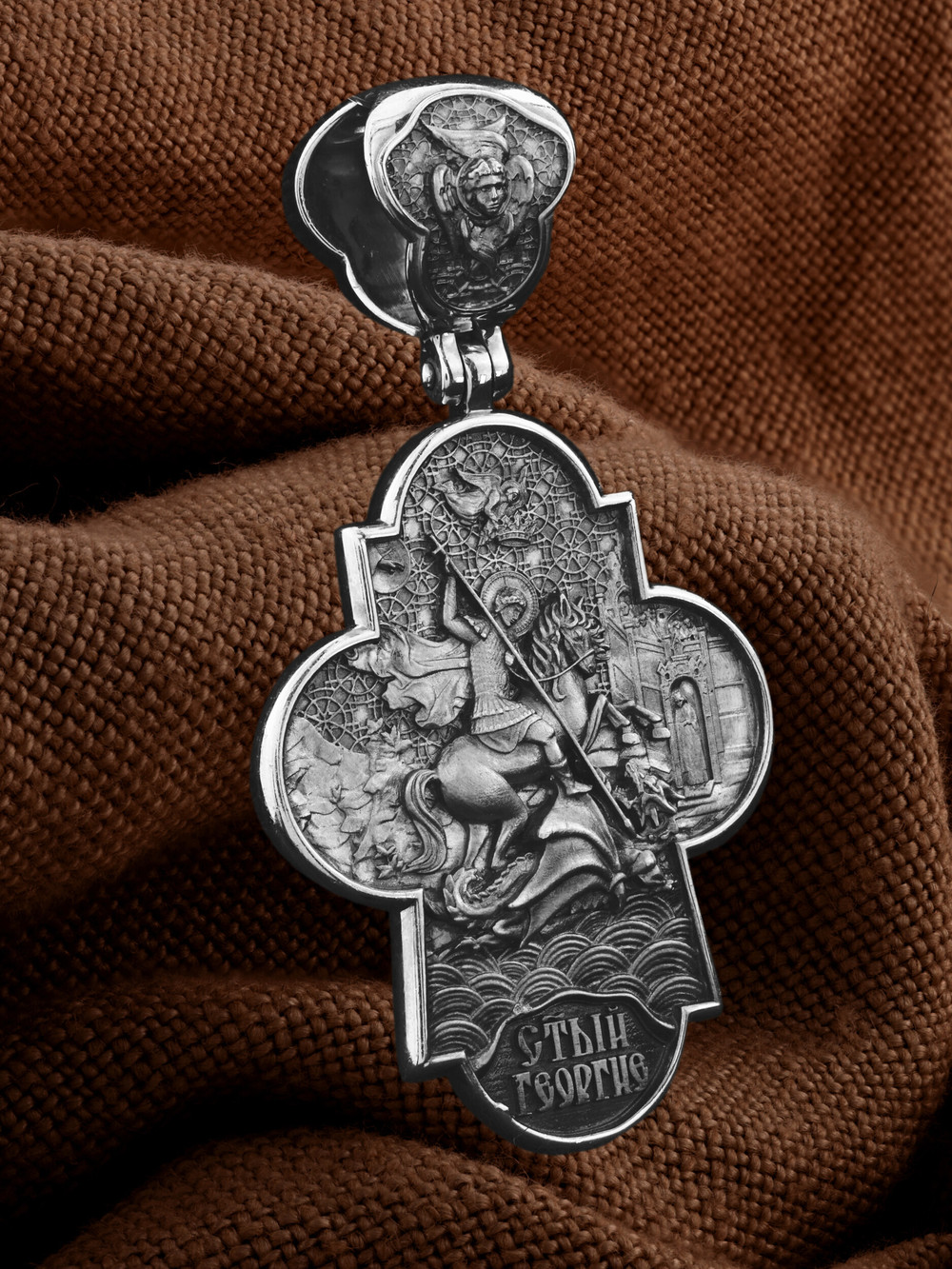 Крест из белого золота 585 пробы