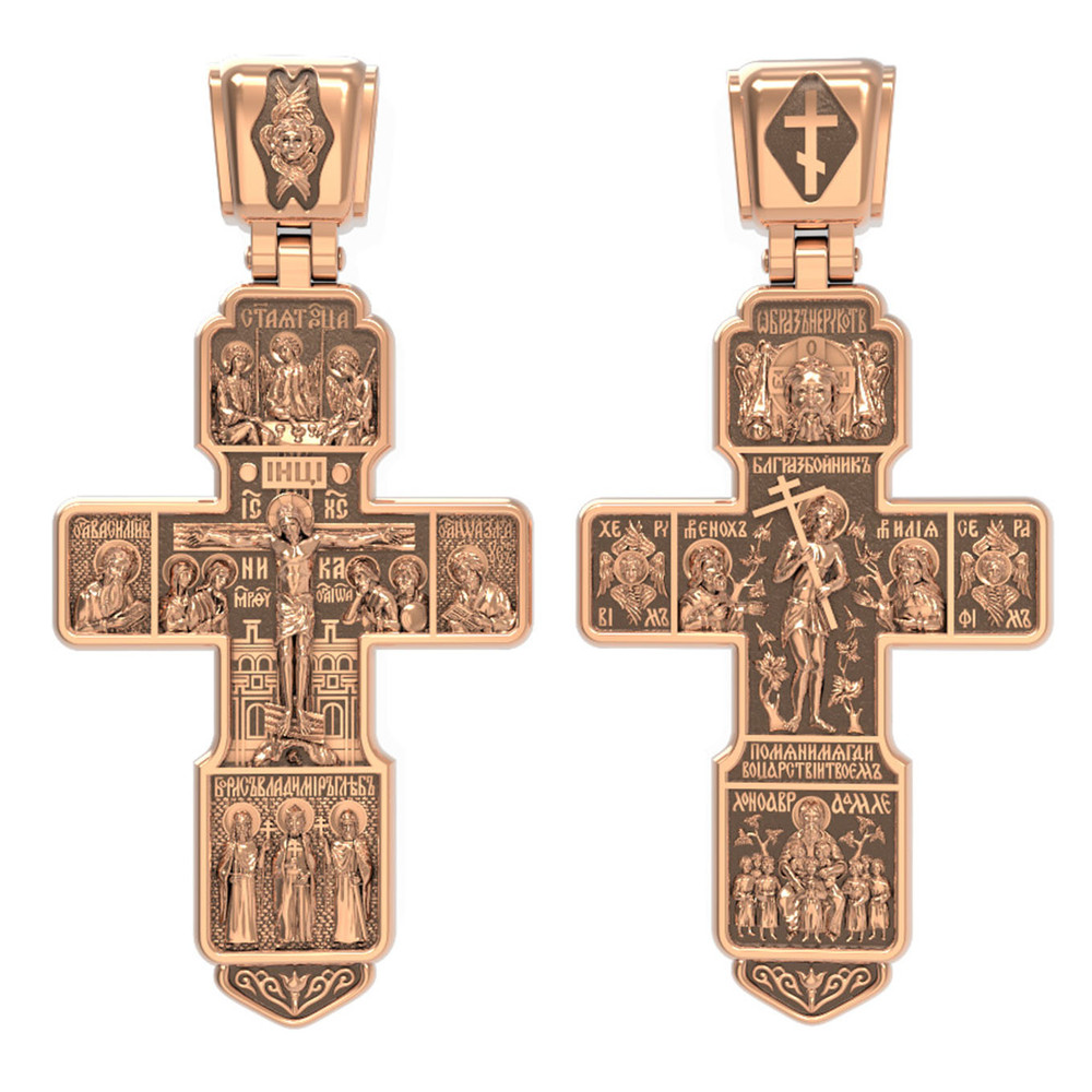 Крест из красного золота 585 пробы