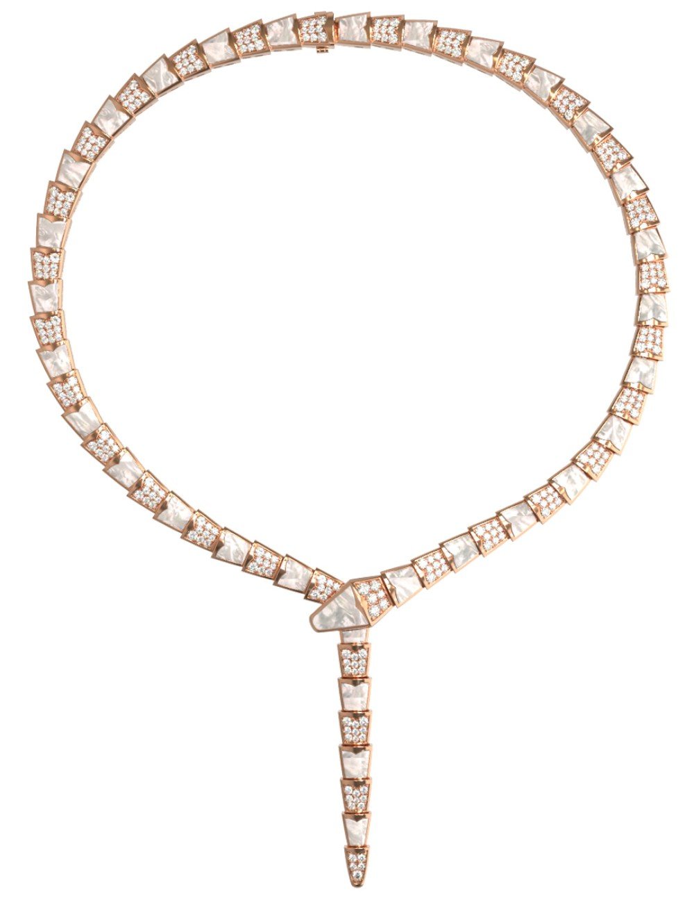 Колье из золота c бриллиантами и перламутром