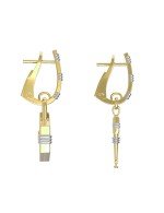 Серьги из лимонного золота c ониксом и перламутром