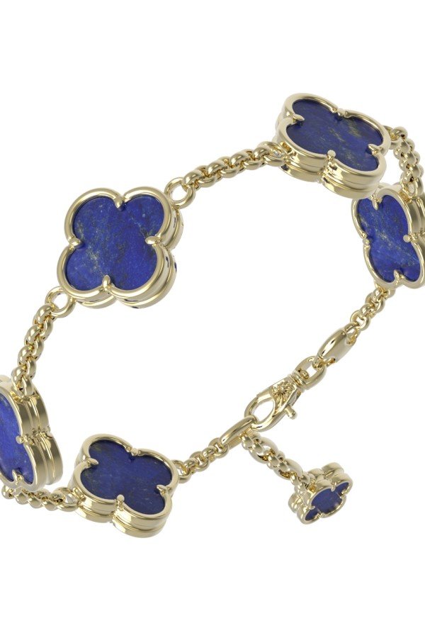 Браслет из лимонного золота c лазуритом