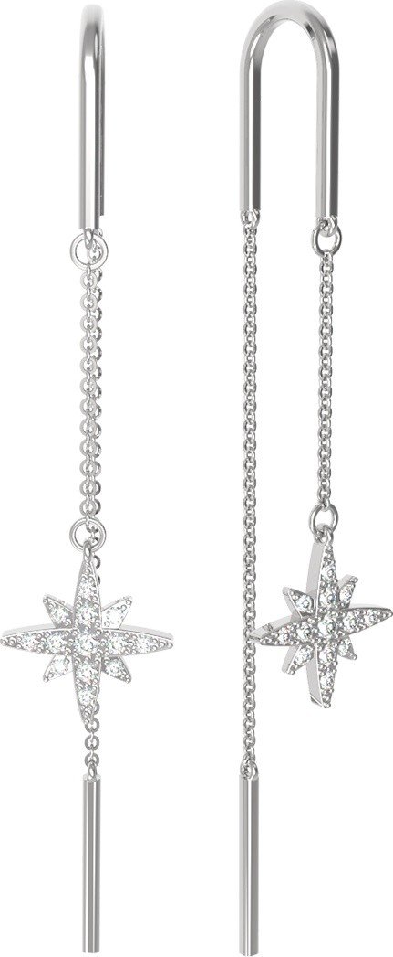 Серьги из белого золота c бриллиантами