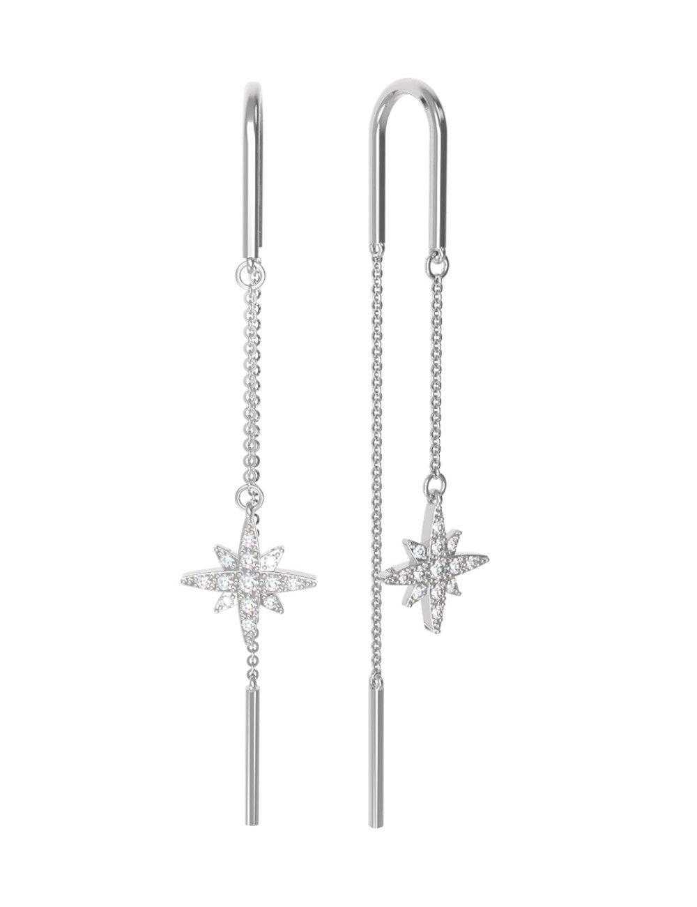 Серьги из белого золота c бриллиантами