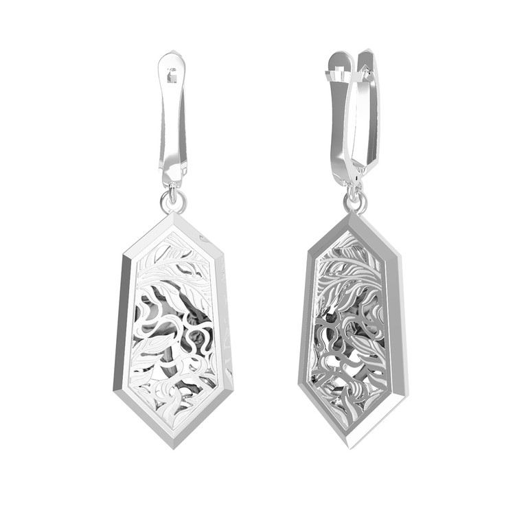 Серьги из белого золота 585 пробы