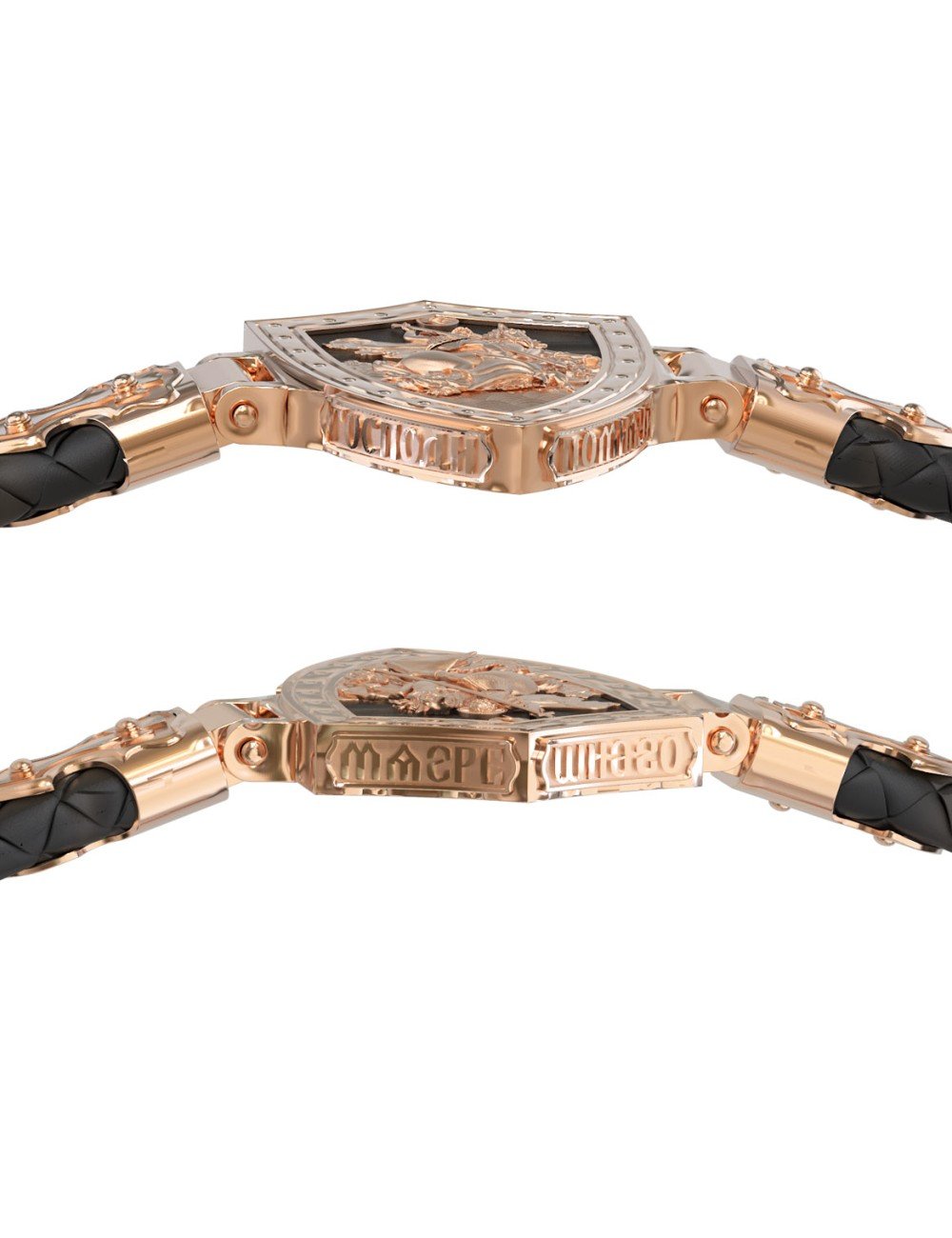 Браслет из золота c шнурком и ониксом