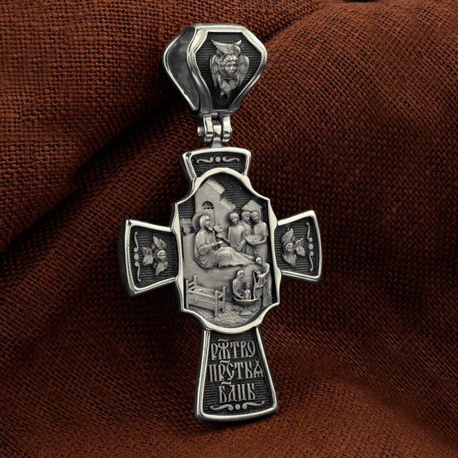 Крест из белого золота 585 пробы