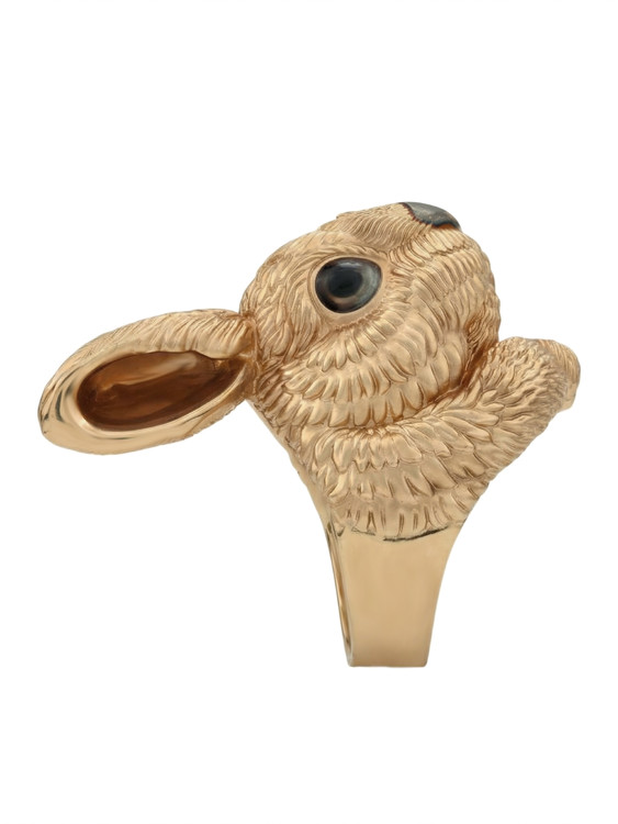 Кольцо из красного золота 585 пробы c эмалью