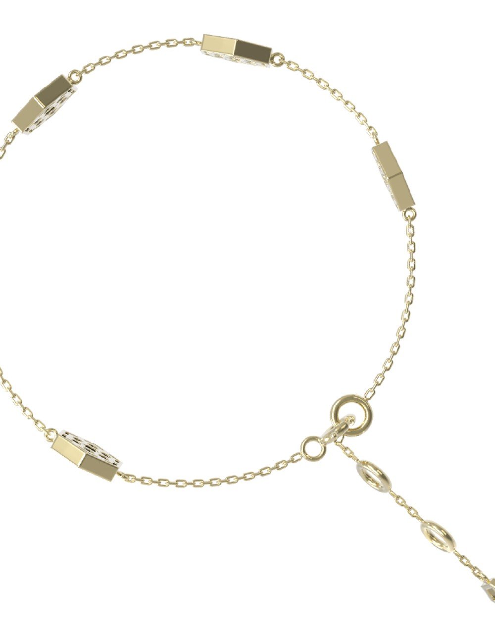 Браслет из лимонного золота c лазуритом и перламутром